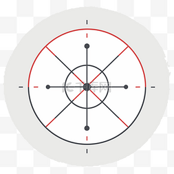 中心有一条红线的线性红色圆圈 