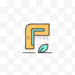 字母f，里面有植物 向量