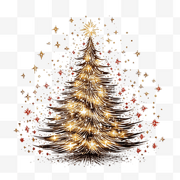 发光的圣诞树图片_圣诞树与闪闪发光的灯光绘图