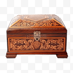 一个带有传统艺术雕刻的木制棺材