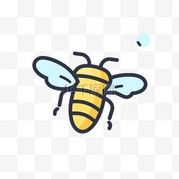 黄线矢量图中的蜜蜂