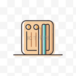 简单的木盒和铅笔图标 向量