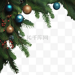 玩具圣诞海报图片_圣诞贺卡，配有冷杉树枝和漂亮的