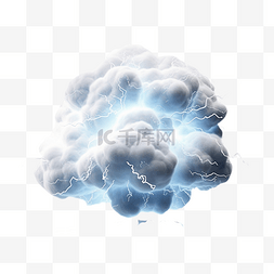 云与闪电图片_3d 渲染云与闪电隔离