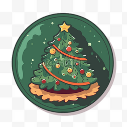 圣诞树素材图图片_平面样式剪贴画中的圣诞树图标贴