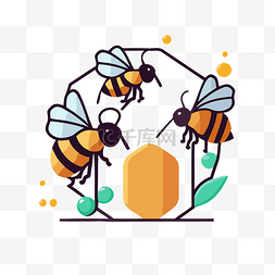 矢量图标设计蜜蜂蜂蜜 maniobo