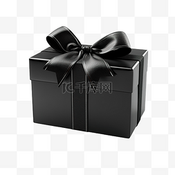 丝带装饰礼盒图片_圣诞黑色礼盒