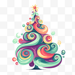 彩色抽象圣诞树图片_抽象的圣诞树 向量