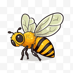 蜜蜂翅膀剪贴画白色背景上的卡通
