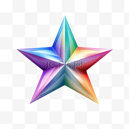 抽象星3d形状渐变颜色