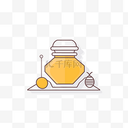 蜂蜜和瓶子图标 向量
