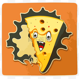 鼠标垫图片图片_带有橙色背景和咬痕剪贴画的奶酪