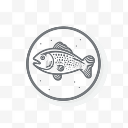 鱼剪影孤立的线图标