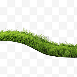 沙上的绿草曲线与剪切路径隔离