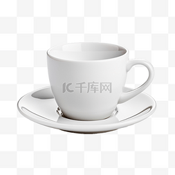 瓷咖啡杯子图片_空杯子和碟子与模型的剪切路径隔
