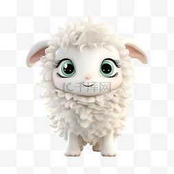 寵物背景图片_3D可爱的羊角色ai生成