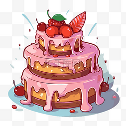 蛋糕画图片_生日蛋糕 向量