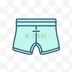 泳裤图标图片_白色背景上的小平角短裤图标 向