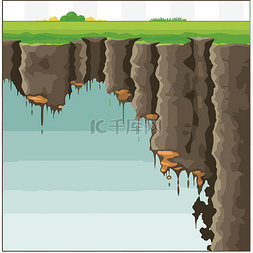 间隙剪贴画悬崖和洞穴矢量卡通