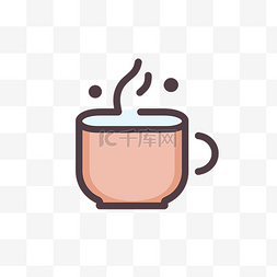 矢量热咖啡图片_白色背景上的一杯热咖啡的图标 