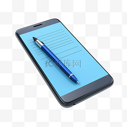 清单的背景图片_手机上配置文件蓝色清单的 3D 插