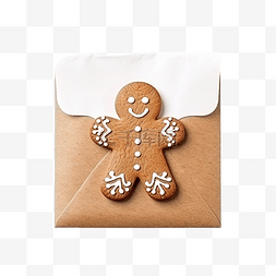 烘焙促销活动海报图片_木制纸信封中的传统自制圣诞姜饼