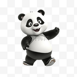 豎大拇指符号图片_有趣的熊猫 3d 插图