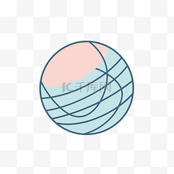 蓝色和粉色的球，中间有一个轮廓