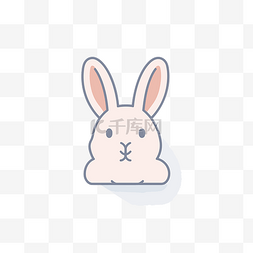 兔头图标图片_扁兔头长影 向量
