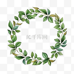花卉框架模板图片图片_用一些叶子装饰的圆形框架适合图