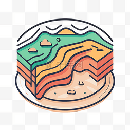 地图线性icon图片_具有颜色层的馅饼的彩色地图 向