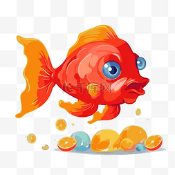 瑞典鱼剪贴画矢量插图红橙色鱼在