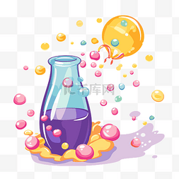 卡通肥皂泡泡图片_泡泡剪贴画彩色瓶子上有肥皂泡卡