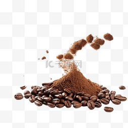 巧克力杯图片_咖啡豆掉落，粉末分离