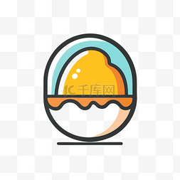 插画风格平面图片_带有鸡蛋标志的插画风格鸡蛋 向