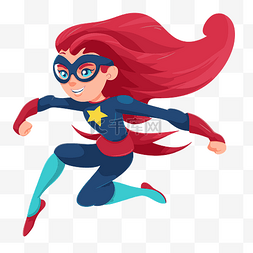 女跑步矢量图片_女性超级英雄剪贴画女孩超级英雄