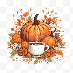 感恩节字体设计图片_南瓜香料和一切美好的感恩节和秋