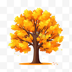 秋天落下图片_平面风格秋天秋天树