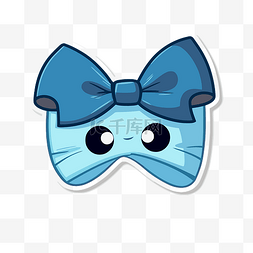 蓝色猫形面具，带有弓和弓伸出剪