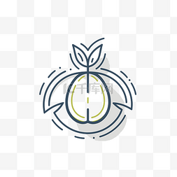 苹果icon图片_苹果形状的水果和种子线图像 向