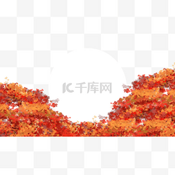 橙色秋叶图片_秋季边框枫叶红色橙色