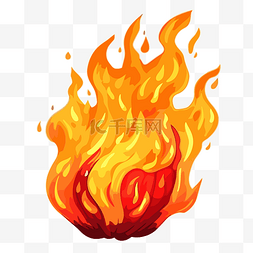 着火的图片_现实的火剪贴画白色背景卡通上燃