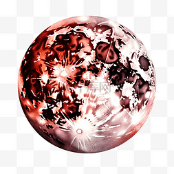 月食水彩行星