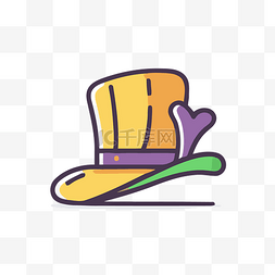 高礼帽图片_紫色礼帽形状的帽子符号标志 向