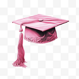 毕业帽粉笔图片_粉色毕业帽粉笔线条艺术