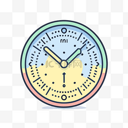 显示时间线的时钟设计插图 向量