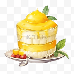水果奶冻图片_芒果布丁意式奶冻芒果甜点菜单水