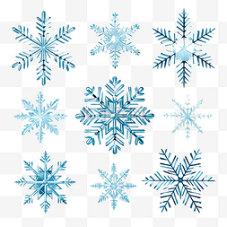 冬季仙境图片_美丽的蓝色雪花冰冻的水晶雪花剪