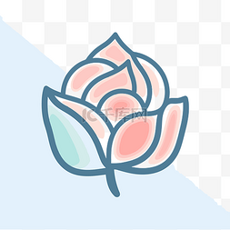 简单玫瑰矢量图片_用于应用程序设计的带有粉红色油