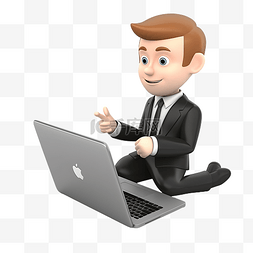 商人在笔记本电脑上进行在线聊天